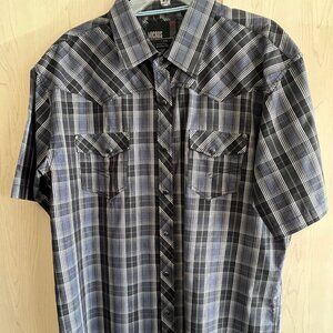 Micros‎ Mens Short Sleeve Shirt Size XXL Pearl Snap Country Western Embroidered